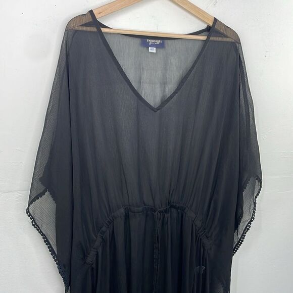 Swimsuits for all Kaftan Swimsuit Cover Semi sheer Black size 22/24 - Picture 2 of 11